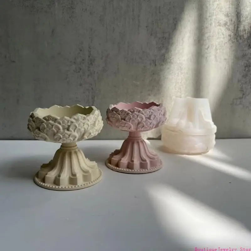 E1PE Lotus Bracket Resin Mold Lotus Tray Ornaments Epoxy Casting Mold Home Decoration
