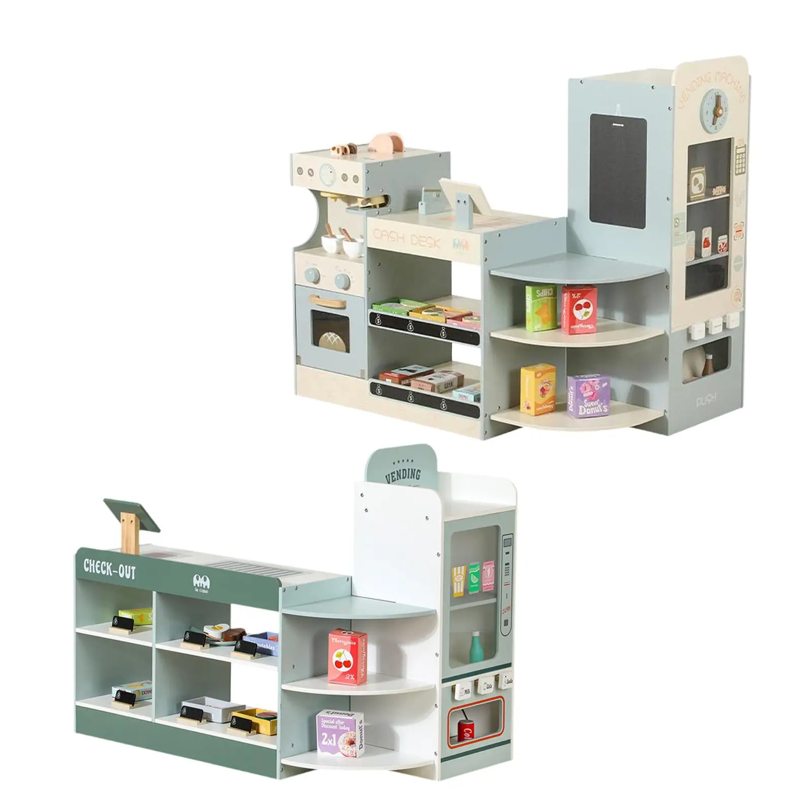 

Grocery Store Playset Birthday Gifts Wooden Educational Toy Play Corner Supermarket Children's Corner Shop Toy for Boys Girls