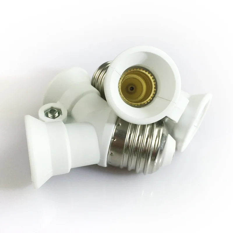 Universal White E14 To 2E14 Bohlam Holder 2 Way E14 Lamp Base LED Light Lamp Holder Bulbs Socket Adapter Converter