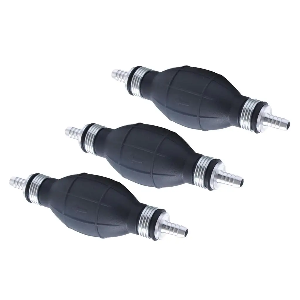 Hand Squeeze Fuel Transfer Bulb Pump Vacuum Primer Universal Black Rubber for Boat Car Motorcycle