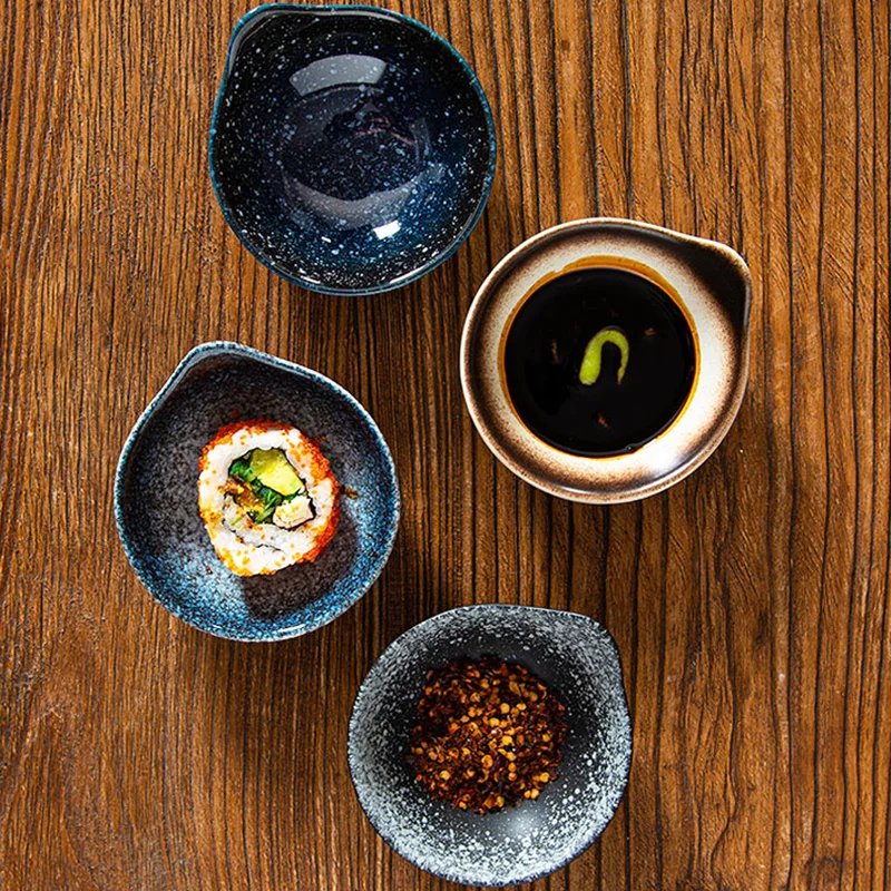 Japanese-style Home Restaurant Dip Dish Seasoning Dish Soy Sauce Vinegar Dish Creative Ceramic Sushi Snack Seasoning Bowl