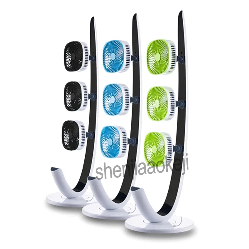 New 3-head Fan Multi-directional Air Supply Remote Control Fan With Timing Circulating Fans Electric Floor Fan 220V25W 1PC