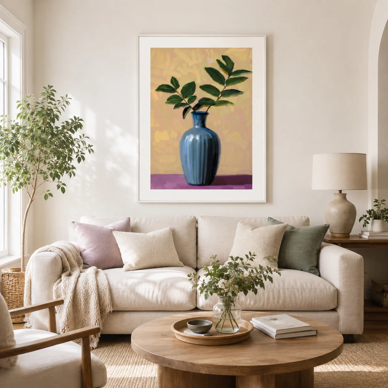 Tranquil Vase Poster,Canvas Wall Print,Modern Art Illustration,High‑Grade Home Decoration Artwork for Bedroom,Living Room,Office