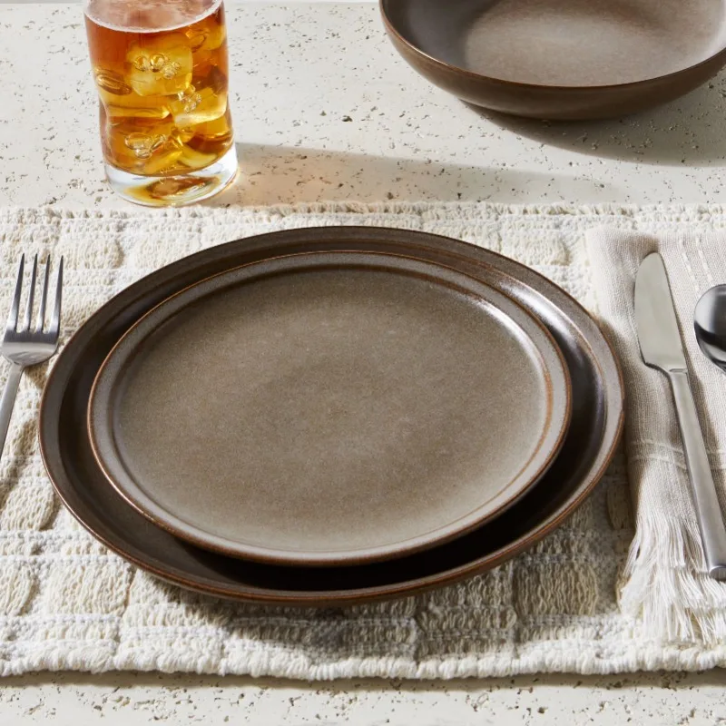 Banks Brown 12-Piece Stoneware Dinnerware Set