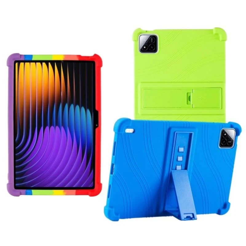 Shockproof TPU Case for Xiaomi Pad 7/7 Pro 11.2, Full Coverage Bumper with Kickstand, Multiple Colors