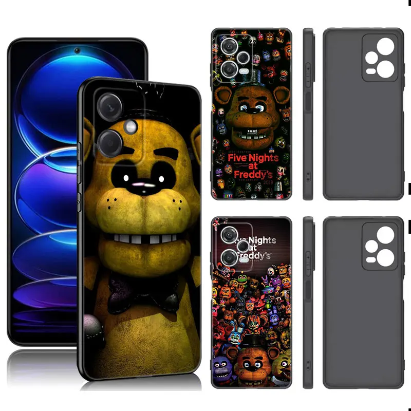 Five-Nights-At-Freddys Black Silicone Phone Case For Xiaomi Redmi Note 9 10 11 11S 11T 12 13 Pro 5G Plus 9S 10S 12S