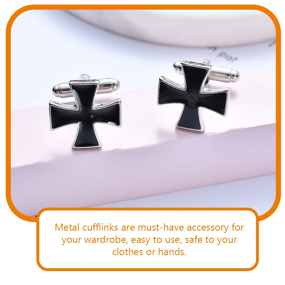 

1Pair Cross Design Suit Shirt Cufflinks Small Lightweight Metal Studs for Men Women Wedding Business Party Suit Accessory
