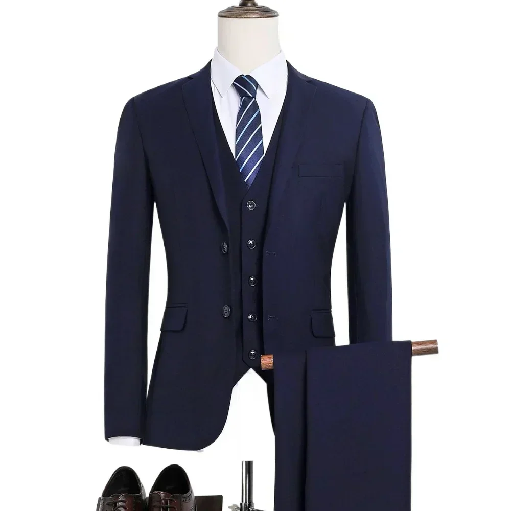 Wedding Men Suits High Quality 3 Pieces 2 Outfit Set Elegant Jackets Vest Pants Blazers Luxury Classic 2024 Formal Clothing