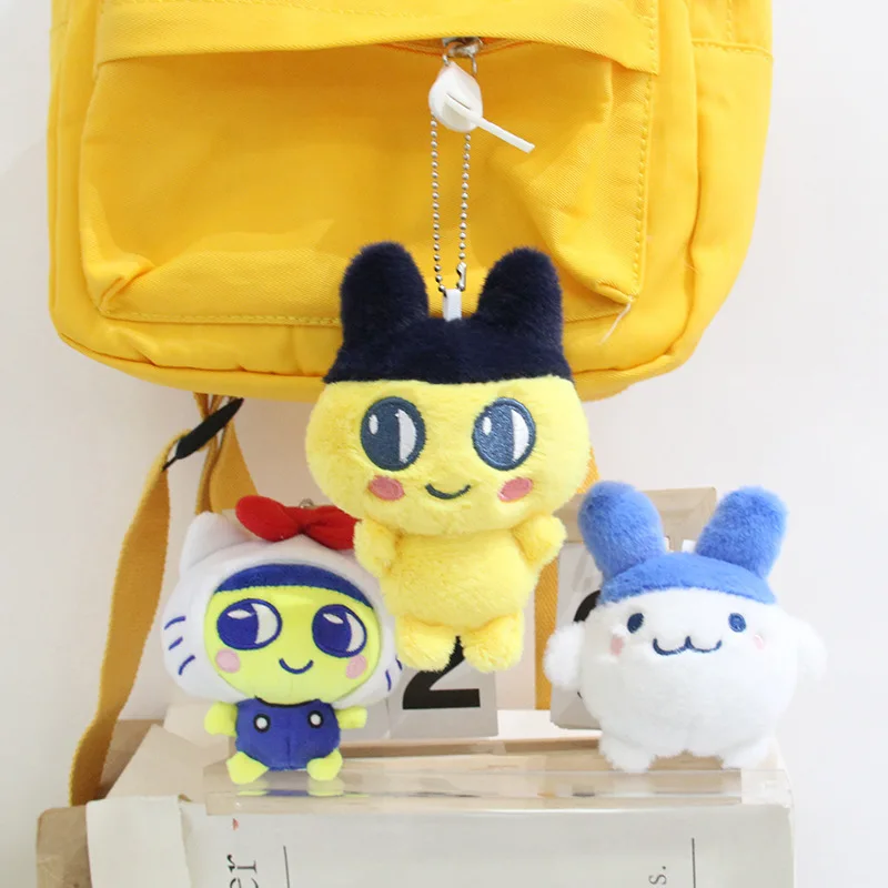 Tamagotchi Mimitchi Mametchi llavero relleno de felpa mascotas electrónicas muñeca colgante chica bolsa cremallera decoración colgante juguete para regalo