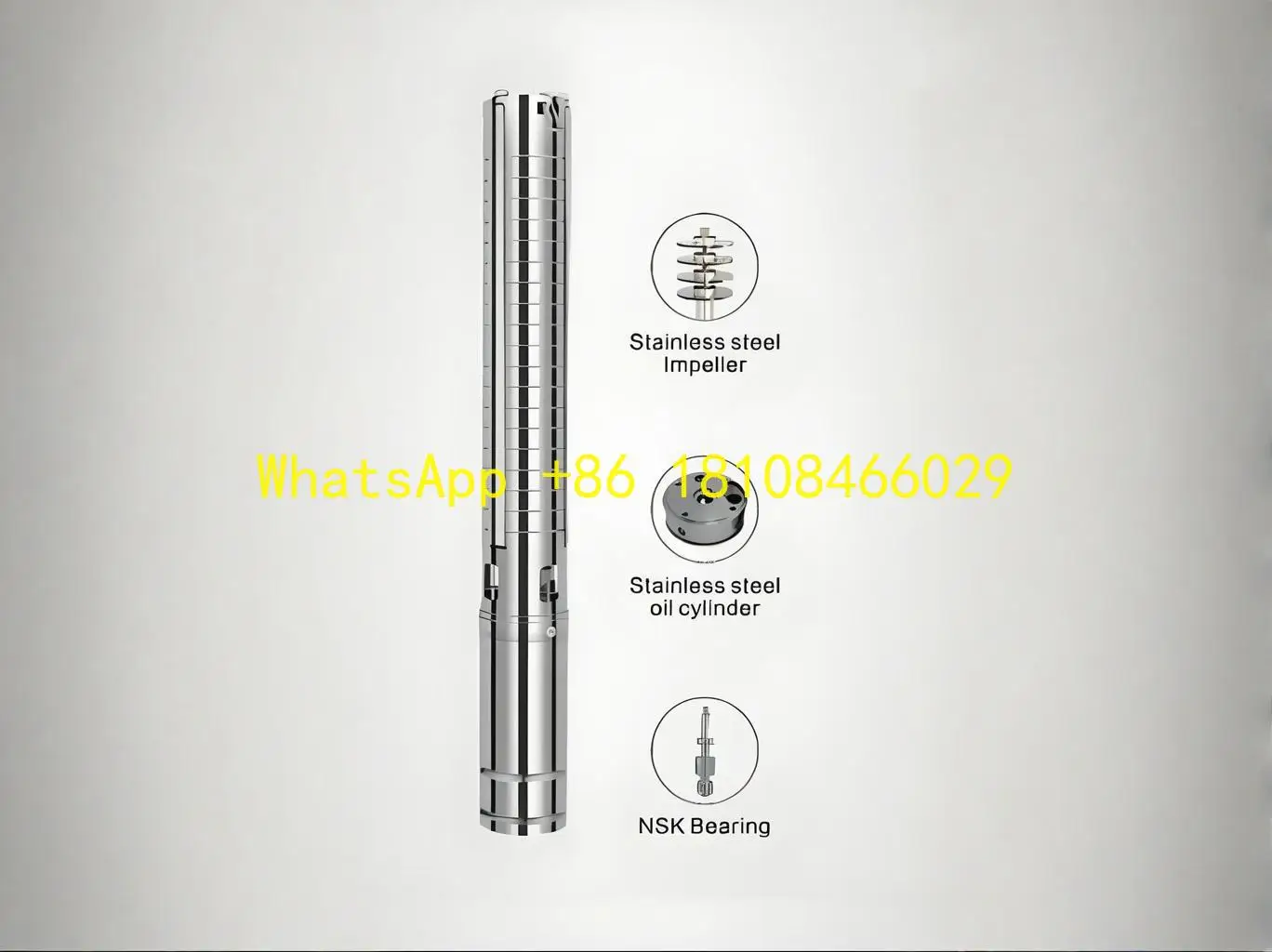 كفاءة عالية 750 واط تيار مستمر 72 فولت الفولاذ المقاوم للصدأ مضخة غاطسة بالطاقة الشمسية للري إمدادات المياه الضغط العالي