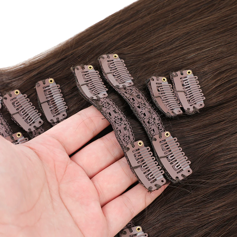 SOVO-grampo em extensões do cabelo, cabelo humano de Remy, louro de Ombre, 120g, 7 partes, peruano