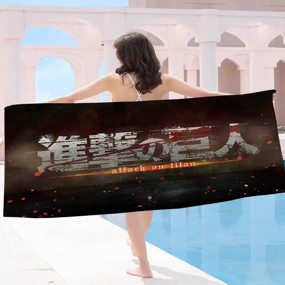 Cool A-Attack On Titan Anmie Anime Beach Swimming Towel Soft Absorbent Washcloth Children's Gifts for Kids Travel Camping Gym
