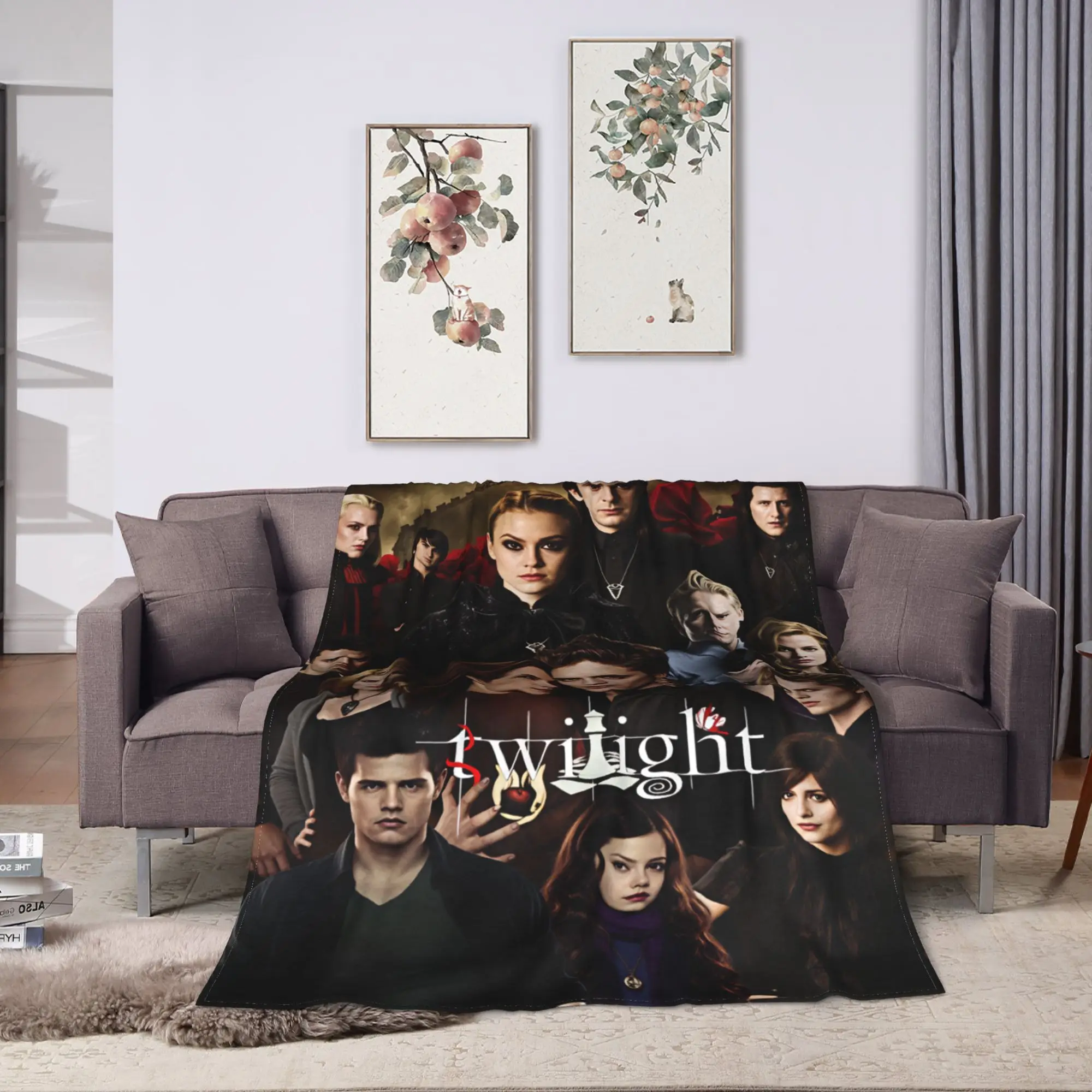 Twilight Saga Edward Bella Blanket Quality Warm Soft  Throw Blanket Autumn Travel Living Room Aesthetic Bedspread
