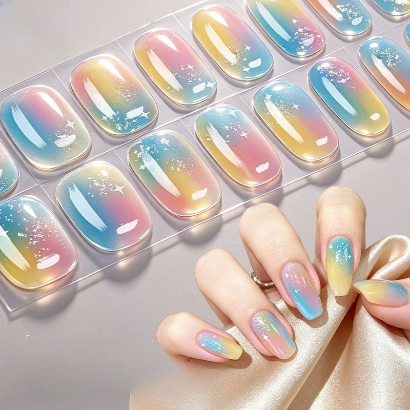 All Inclusive Gradual Change Baking Free Nail Sticker, Gel Self-adhesive Waterproof Nail Sticker, Female Home DIY Nail Sticker