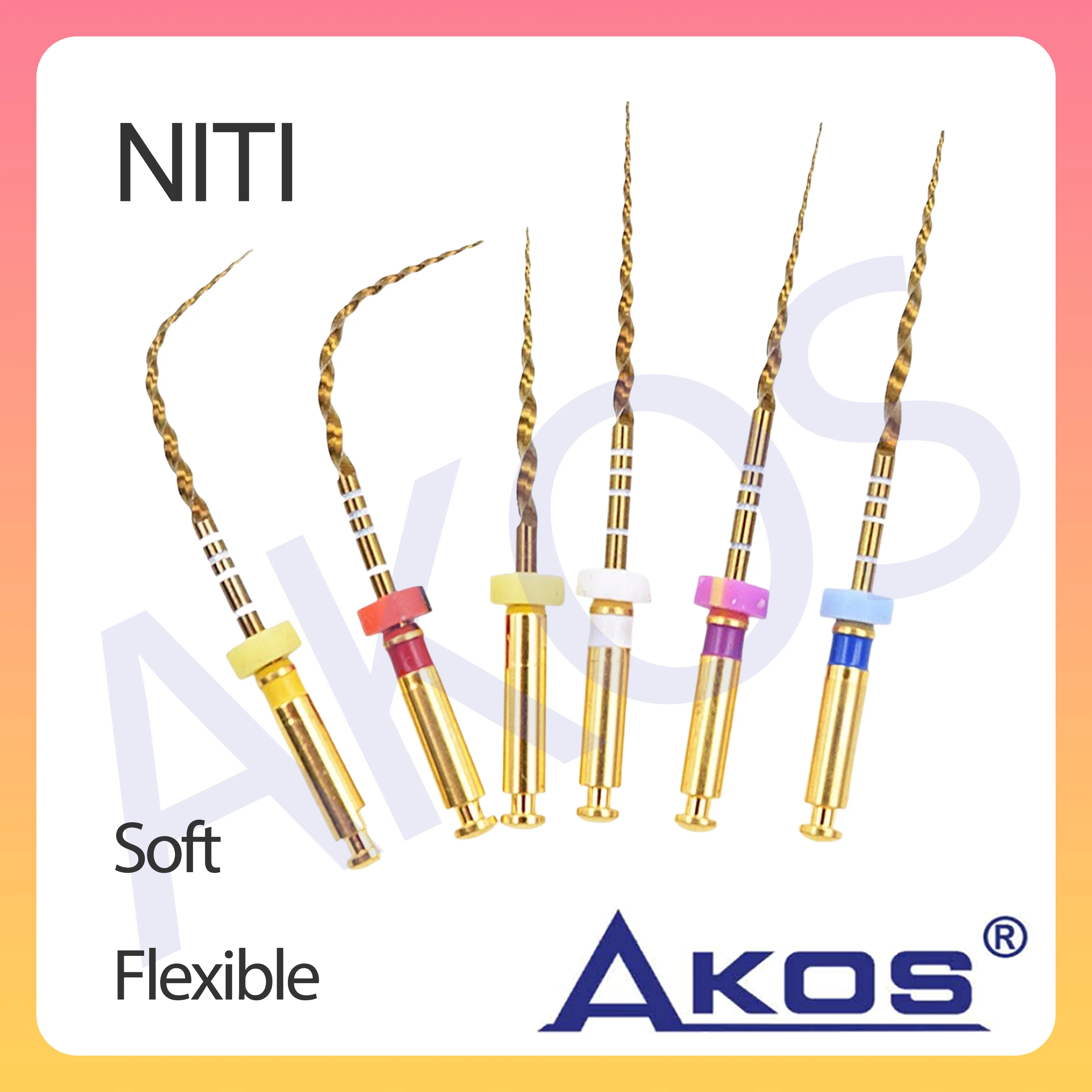 6Pcs/Box Dental Heat Activated Root Canal Files Endodontic Engine Use File NiTi Super Rotary 25mm SX-F3 Dentistry Tools