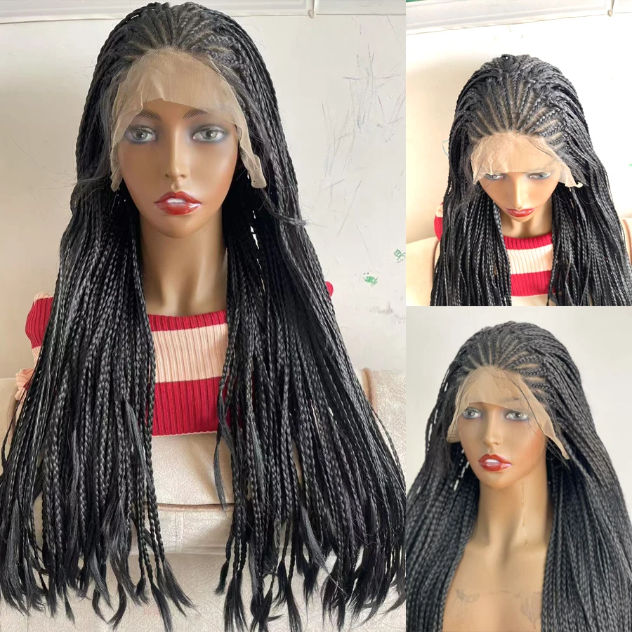 

3x плетение искусственных локонов, длинный парик, богиня, твист-бокс, плетеный 13X4, парик спереди, синтетические фронтальные парики для чернокожих женщин