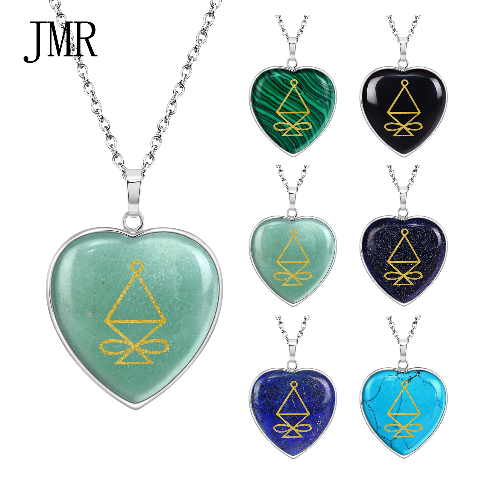 

Karuna Compassion Healing Necklace Halu Energy Pendant Reiki Symbol High Frequency Purification Meditation Healer Minimalist