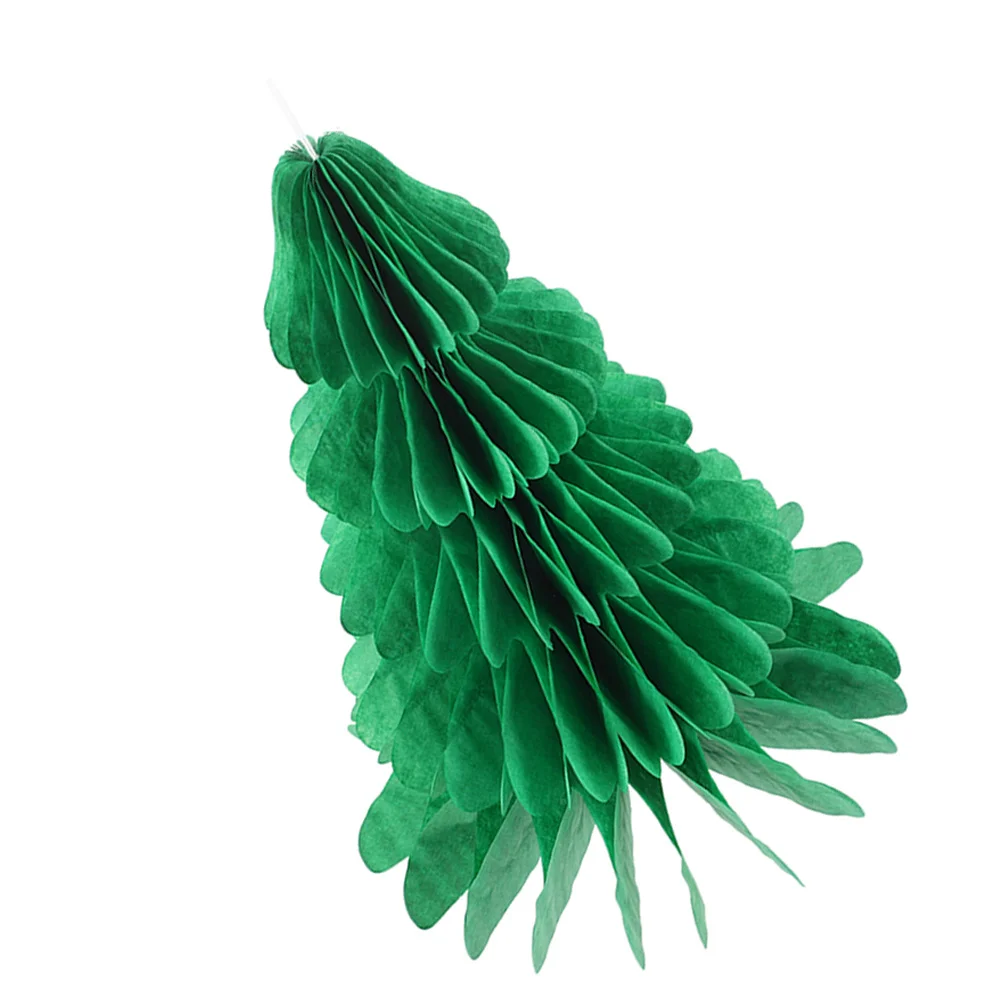 

Christmas Honeycomb Paper Tree Green Foldable Holiday Centerpiece Xmas Hanging Decorations Party Decor Paper Tree Decorations