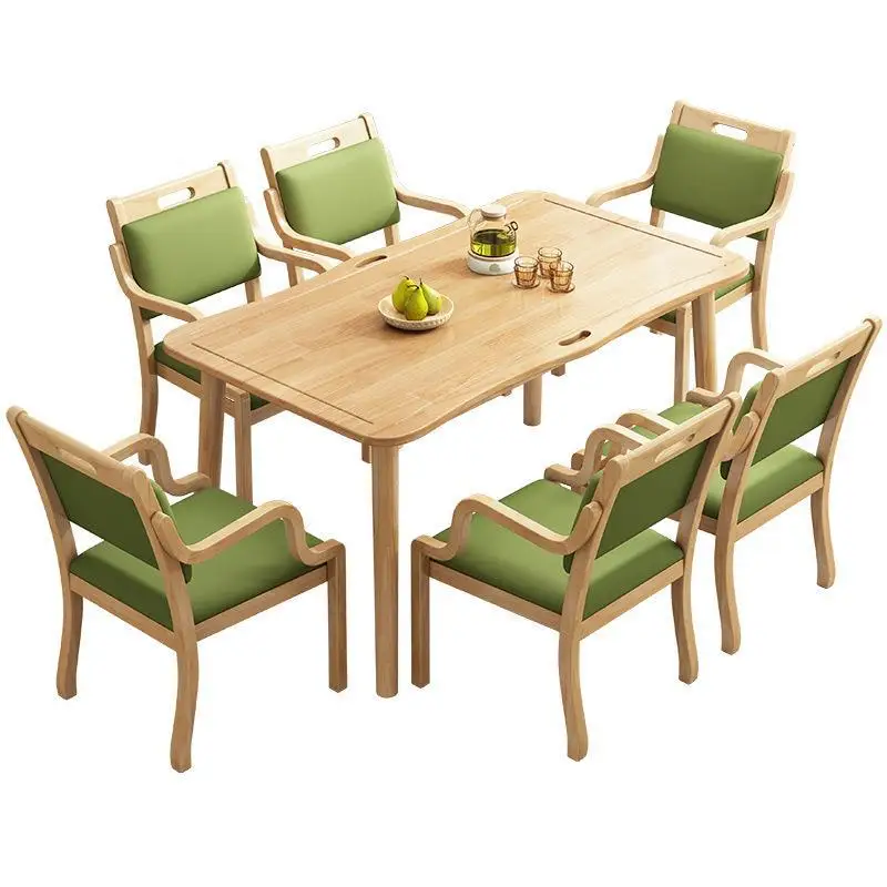 

Solid wood dining table and chair combination, dining for the elderly in nursing homes, dining room furniture in nursing homes