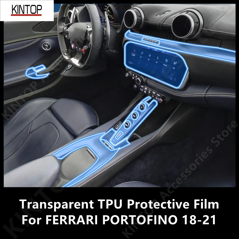 

For FERRARI PORTOFINO 18-21 Car Interior Center Console Transparent TPU Protective Film Anti-scratch Repair Film Accessory Refit