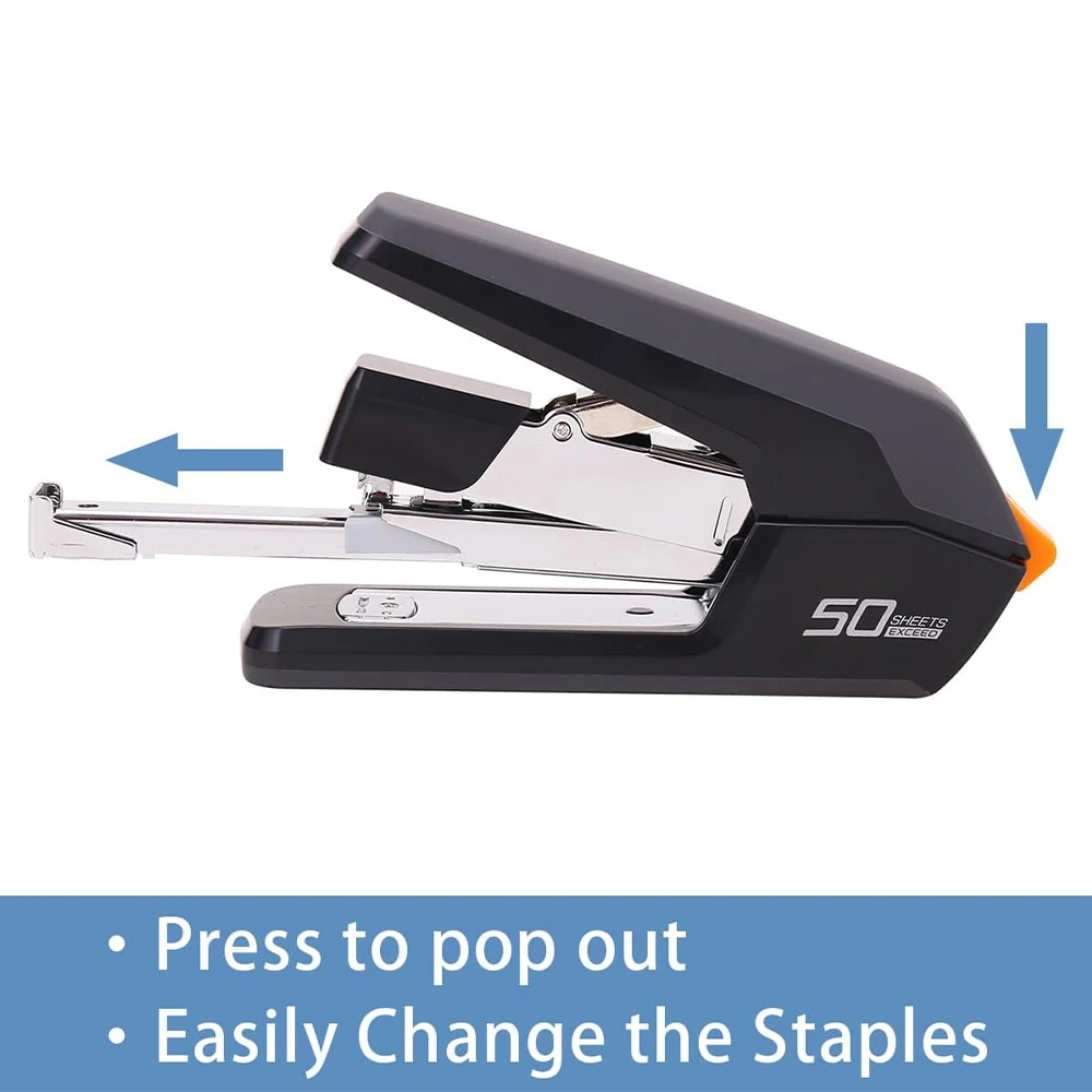 Deli 50 Sheets Heavy Duty Stapler Effortless Paper Binder School Supplies Stationery Stapler Without Staples Office Supplies