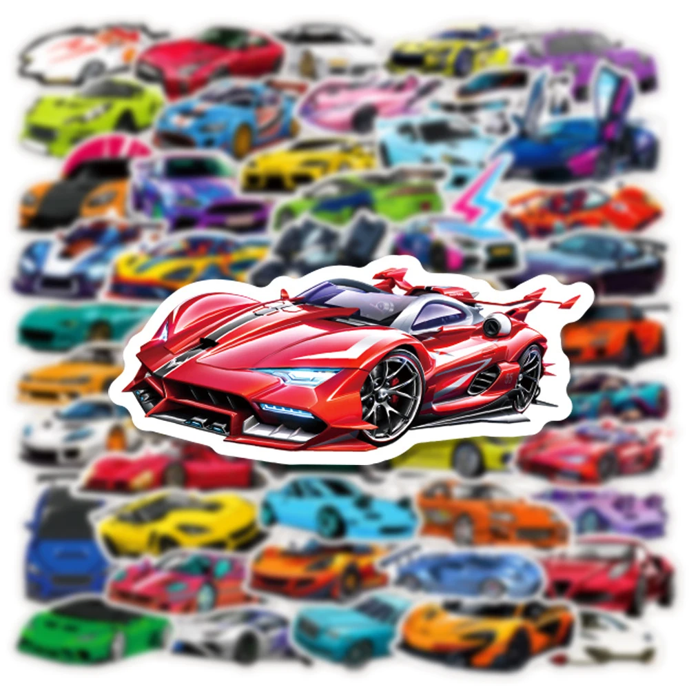 10/30/50 قطعة الكرتون السوبر التحديثية سباق ملصقات كول طفل الشارات لعبة DIY بها بنفسك دفتر سكيت المحمول لاصقة تزيين حزمة #5