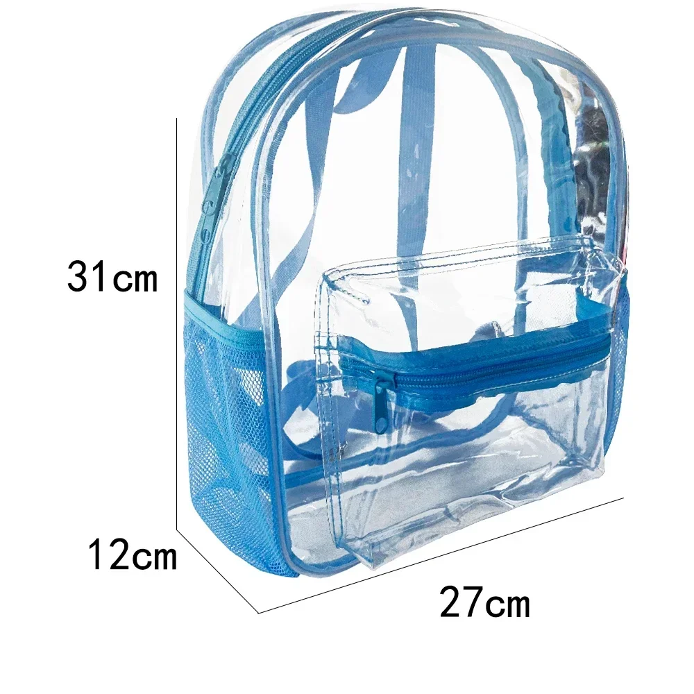 Clear Backpacks For Students Blue Large Capacity Women's Backpack Waterproof Bookbag Girl School Backpacks Casual Clear Bags