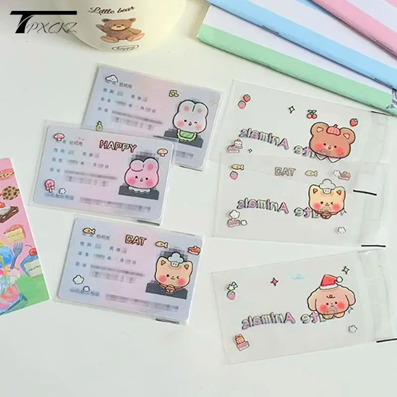 1/6pcs PVC Transparent Card Holder Bus Business Case Bank Credit ID Card Holder Cover Identification Card Container Holder