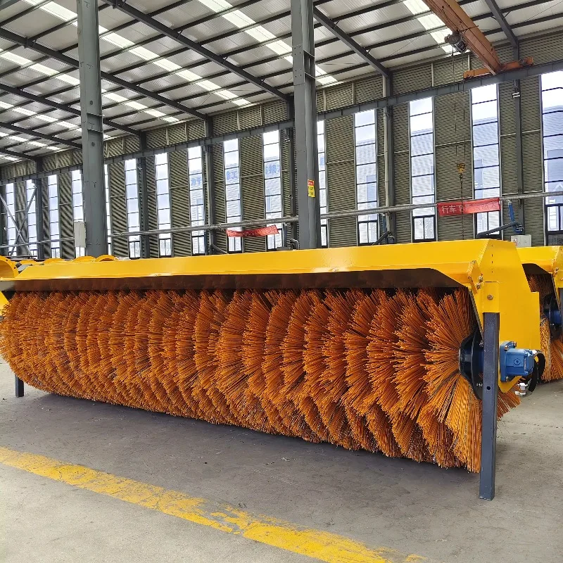 High Performance Hydraulic Snow Sweeping Broom For Wheel Loader Shopping Mall Parking Lot Snow Work