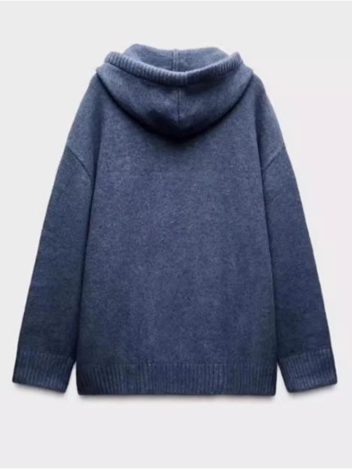 Spring 2025 Women's Lazy Style Oversize Knitted Hoodie Sweatshirt Drawstring New Arrival Korean Style Regular Fit Long Sleeve