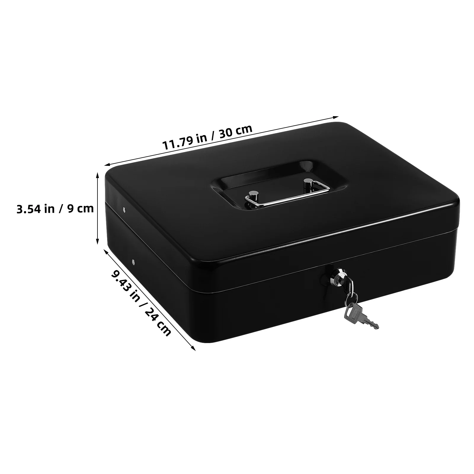 Large Capacity Cash Drawer Safe Portable Metal Cashier Box for Store Fronts Personal Use and Business Money Management