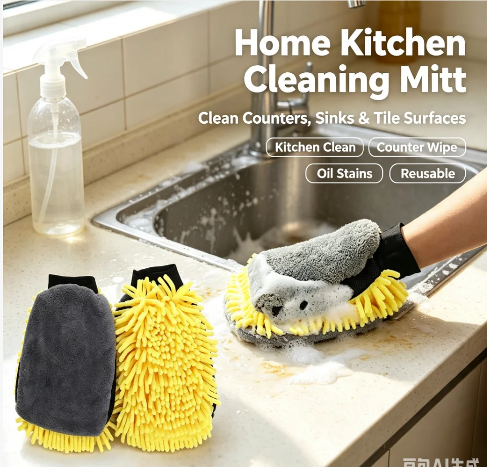 Motorclyle Car Washing Gloves Do Not Damage The Paint Surface Waterproof Chenille Coral Fleece Car Cleaning Cloth