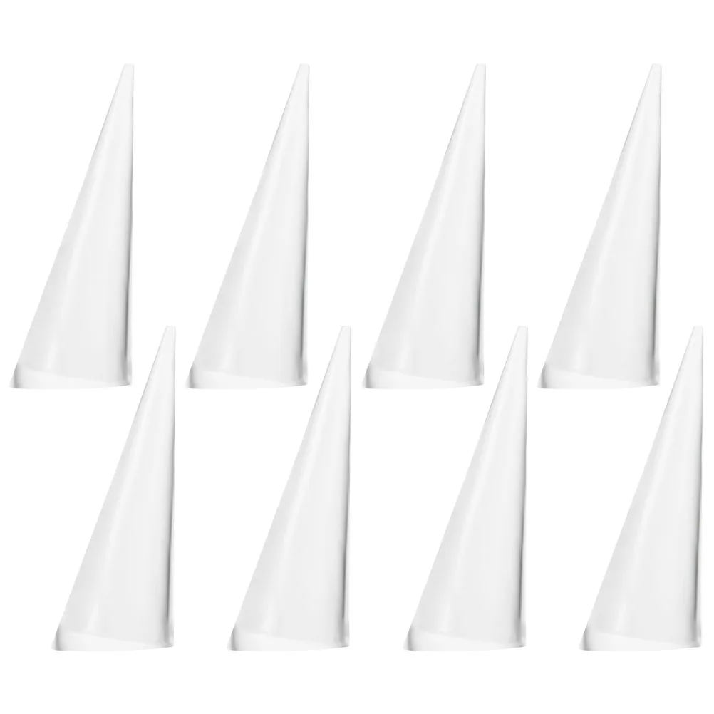 

8pcs Acrylic Display Holder Cone Shape Jewelry Organizer Stand For Home Store Easy Clean Showcase Rack Cone Ring Holder