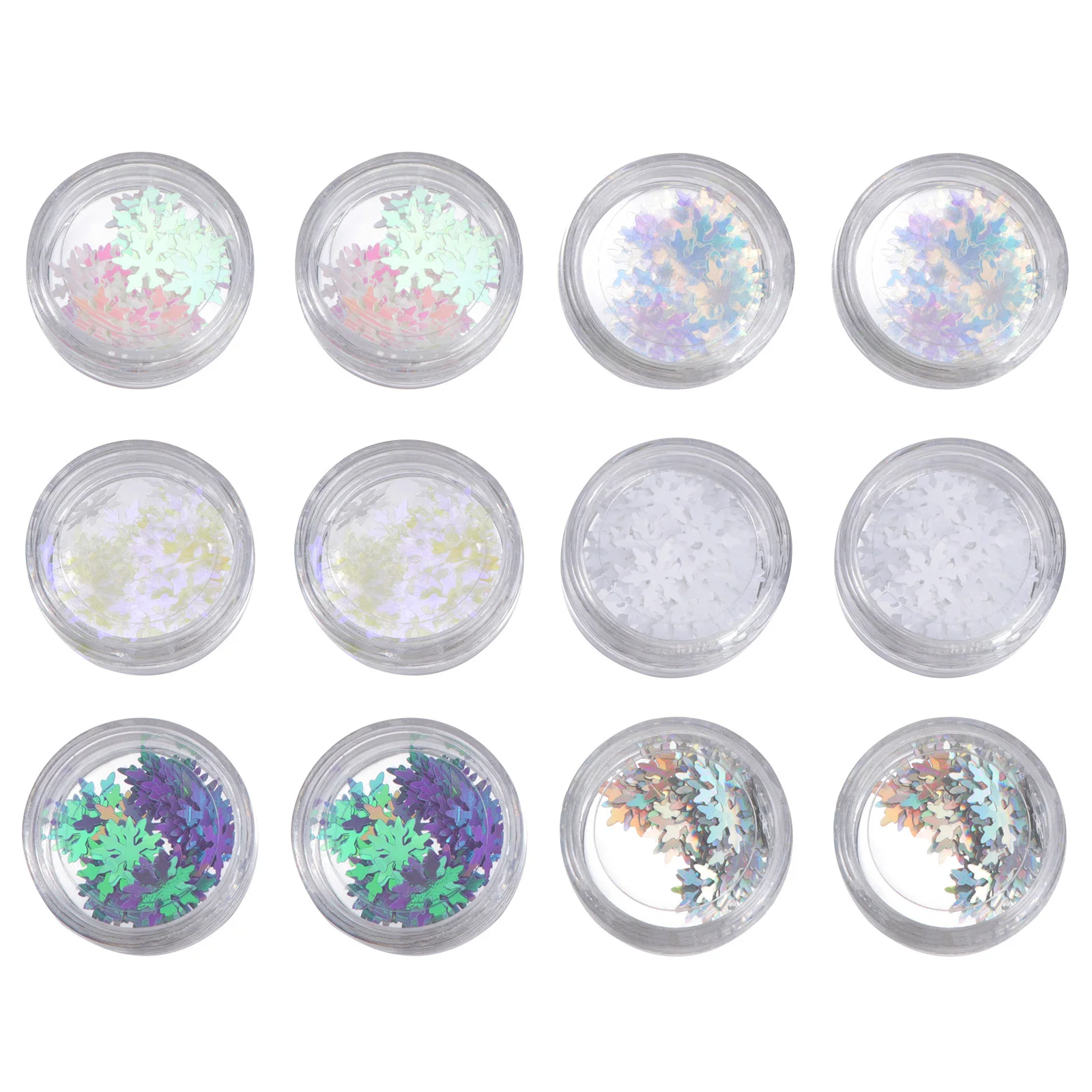 12 قطعة من ترتر الأظافر عالي الجودة بتصميم جميل ومتين وخفيف الوزن وفريد من نوعه لتزيين عيد الميلاد