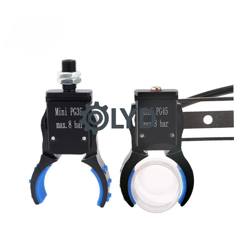 Mini Pneumatic Robot Arm Accessory Curved Gripper Clamp with Soft Silicone Jaw Magnetic Detection Nozzle EOAT Fixture