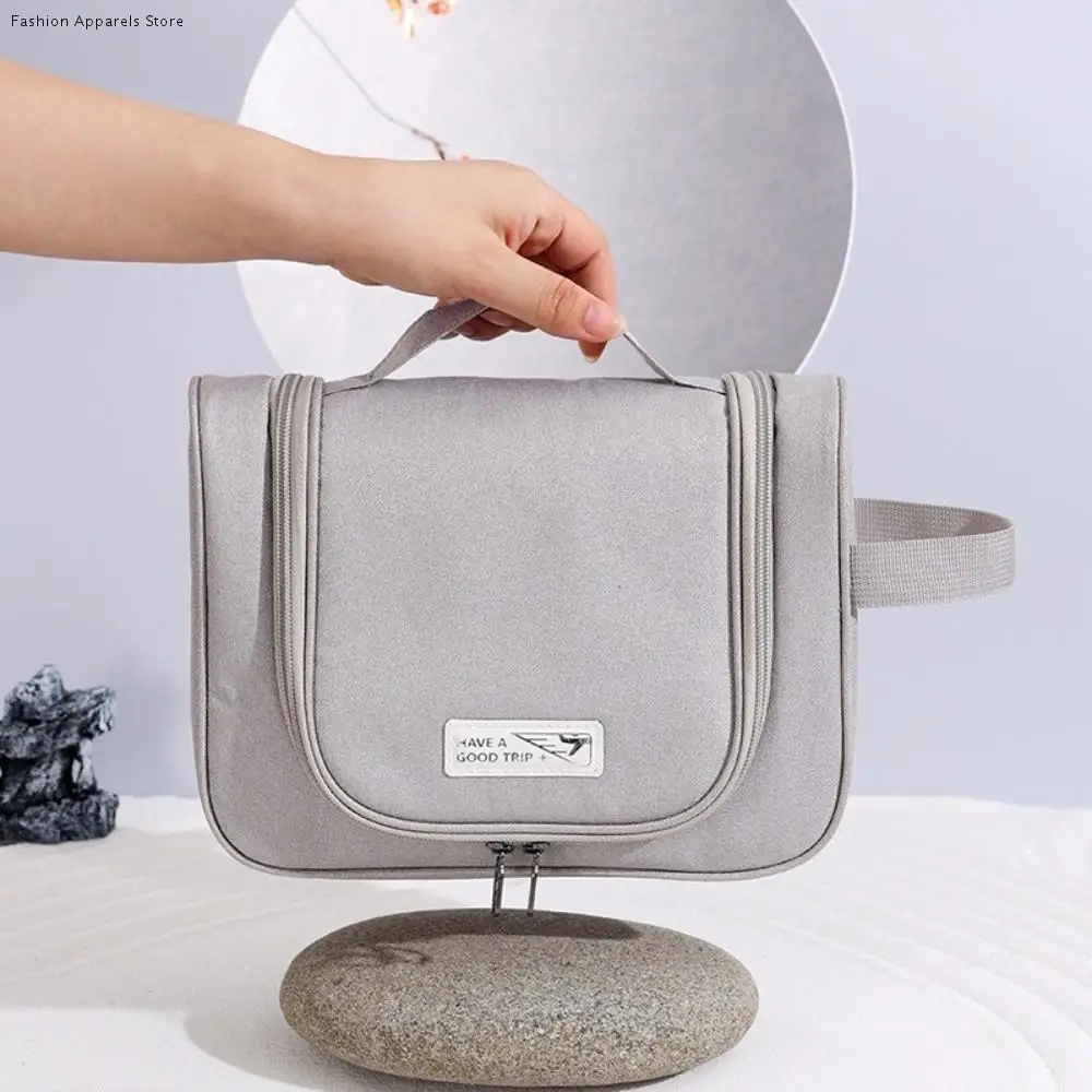 

Foldable Hanging Cosmetic Bag Dry Wet Separation Multilayer Travel Makeup Bag Large Capacity Solid Color Travel Toiletries Bag