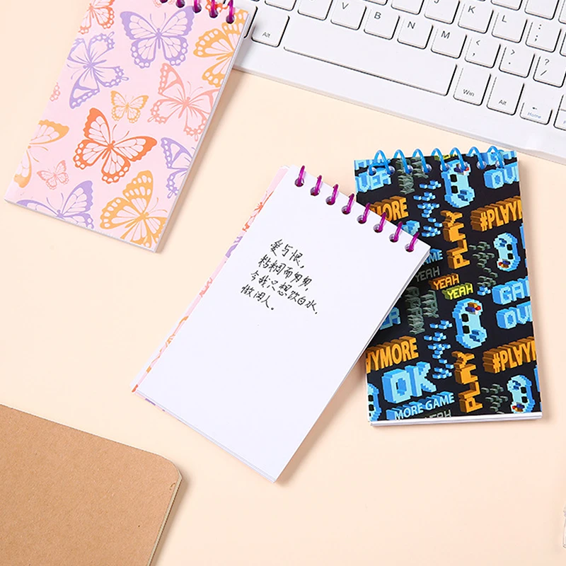 1PC Color Printed Pattern Notebook Portable Coil Empty Page Hand Account Notepad School Office Student Notebook Planner Supplies