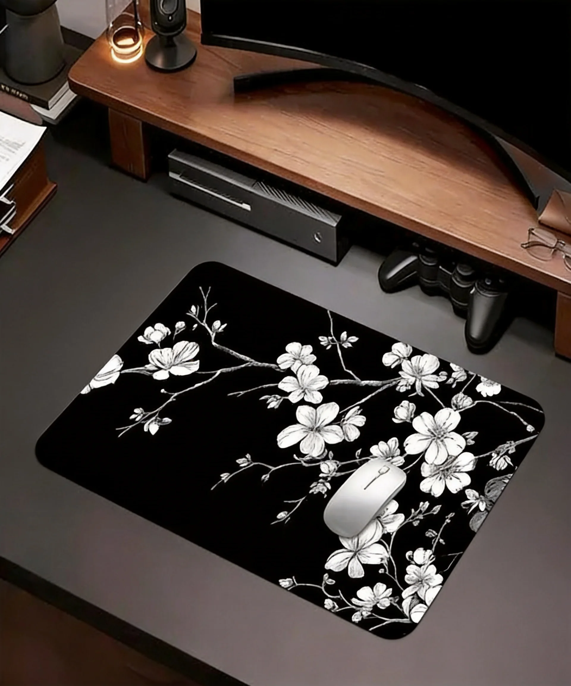 Mouse Pad, Non-Slip Rubber Base Mouse Mat with Smooth Waterproof Surface, Stitched Edge Desk Mousepad for Office Home Gaming Computer Laptop