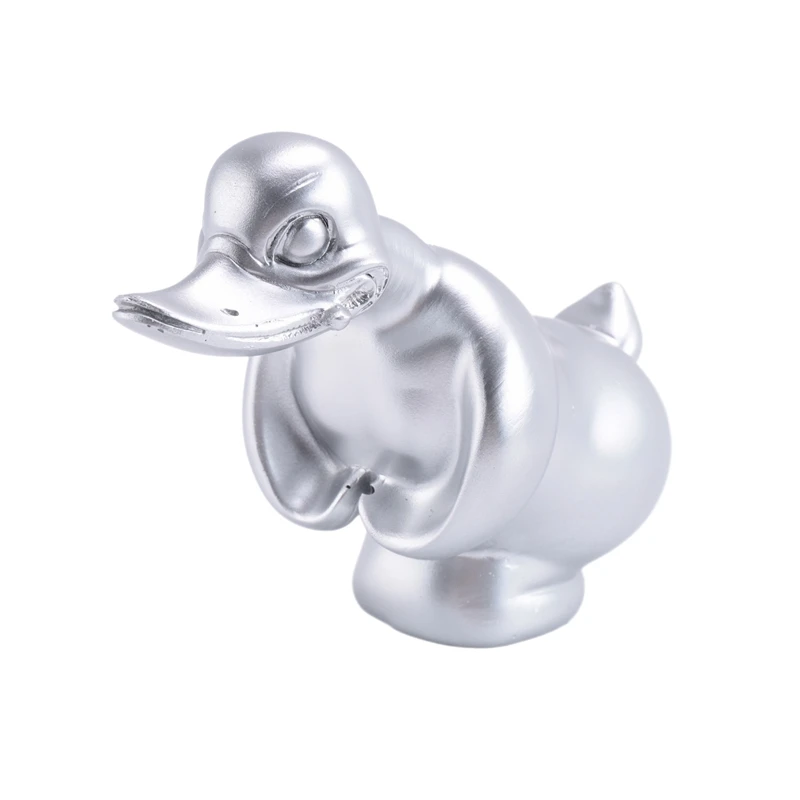 2 PCS 3D Chromed Angry Duck Hood Ornament, Silver & Black Resin Fun Front Hood Car Sticker