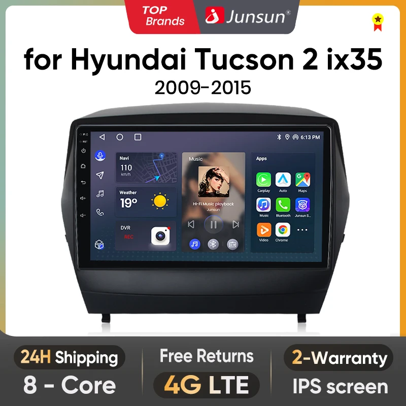 

Junsun V1 AI Voice Wireless CarPlay Android Auto Radio for Hyundai ix35 1 2 Tucson 2 LM 2009-2015 4G Car Multimedia GPS 2din