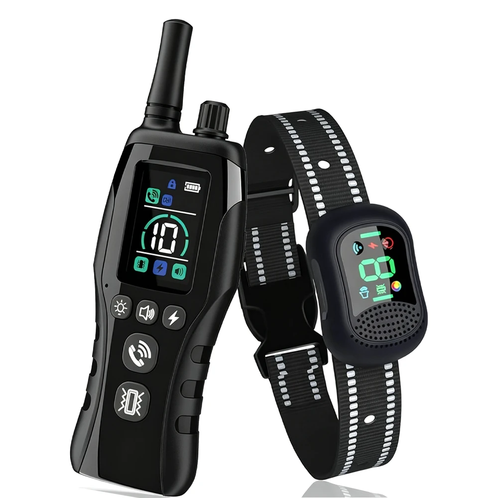 

4900FT Dog Training E-Collar, Voice Call & 5 Modes Beep Vibration Safe Static Flashlight, IP67 Waterproof Rechargeable Collar