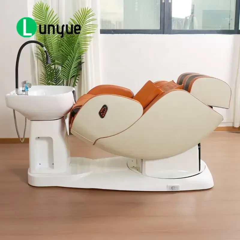Electric Shampoo Chair Rotating Massage Barber Furniture Automatic Head Spa Hairdressing Seat for Beauty Shop
