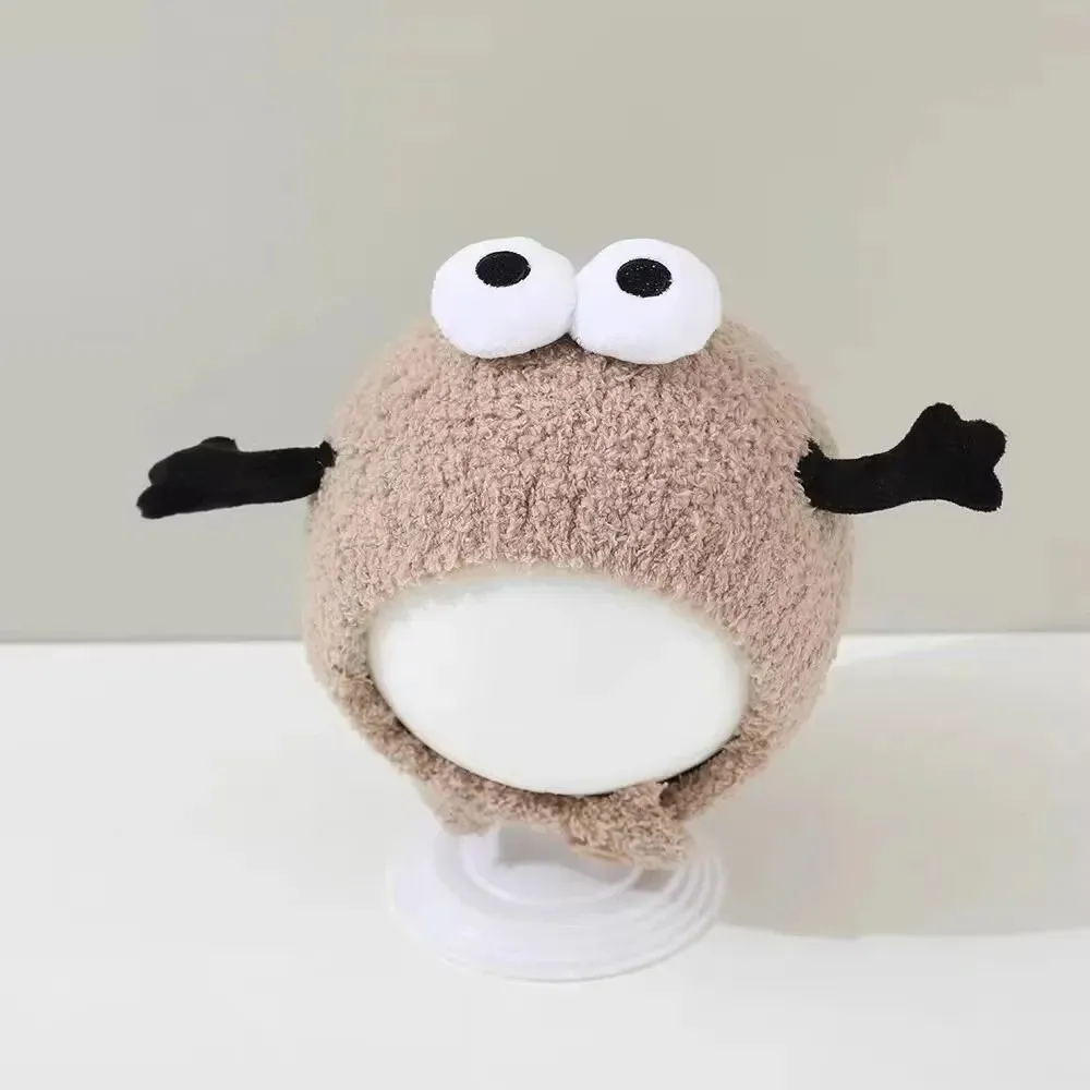 New Warm Knitted Hat Windproof Cute Bear Ear Protection Hat Knitted Coldproof Beanie Hat Outdoor Sports