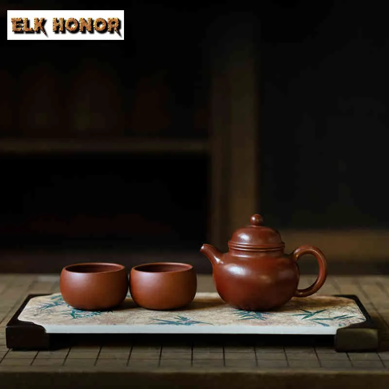

125ml Purple Clay Zhu Mud Tea Set Complete Set Boutique Tea Ceremony Set Teapot And Tea Cup Set Tableware Equipment Decoration