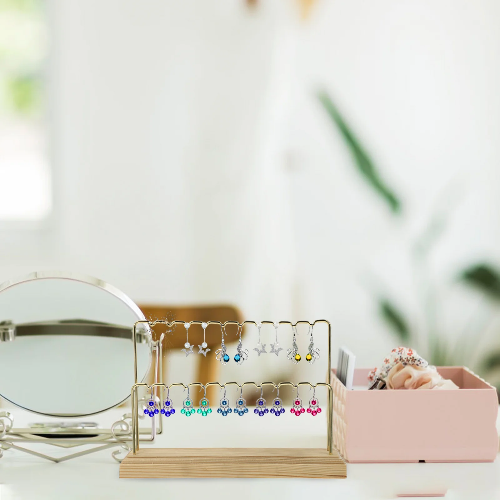 

Earring Jewelry Holder Display Stand Holder Organizer Jewelry Storage Rack Table Bedside Decor Anti-Slip Base