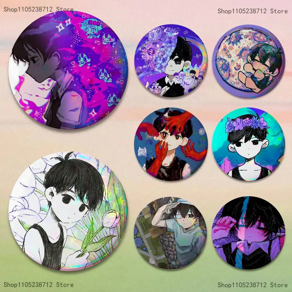 

O-OmoriS Game Badge on Backpack Clothes decoration Tinplate Round Brooch Funny Custom Gifts for Friend