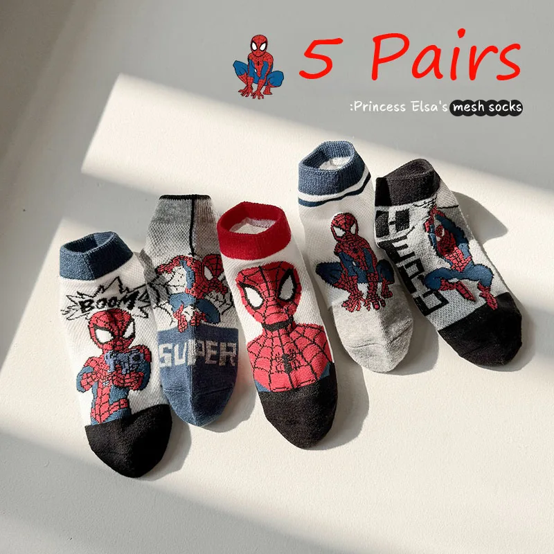 5 Pairs Cut Children's Socks Kawaii Soft spider Kids Boys Socks MiddleTube Cartoon Baby Socks Christmas Gift 2-8 Years Old