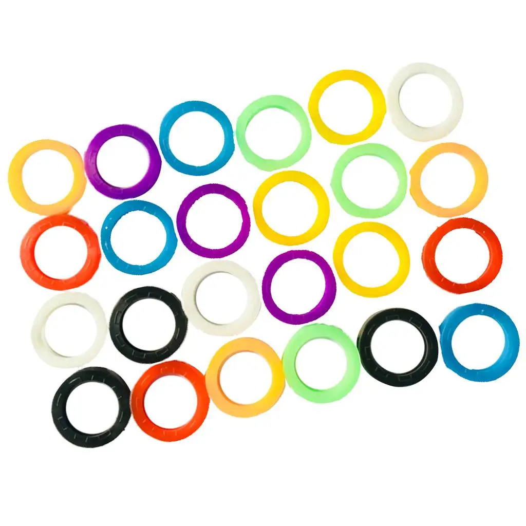 Pack of 24 Mixed Coloured KEY TOP COVERS / ID Markers/ Tags/ Caps #2