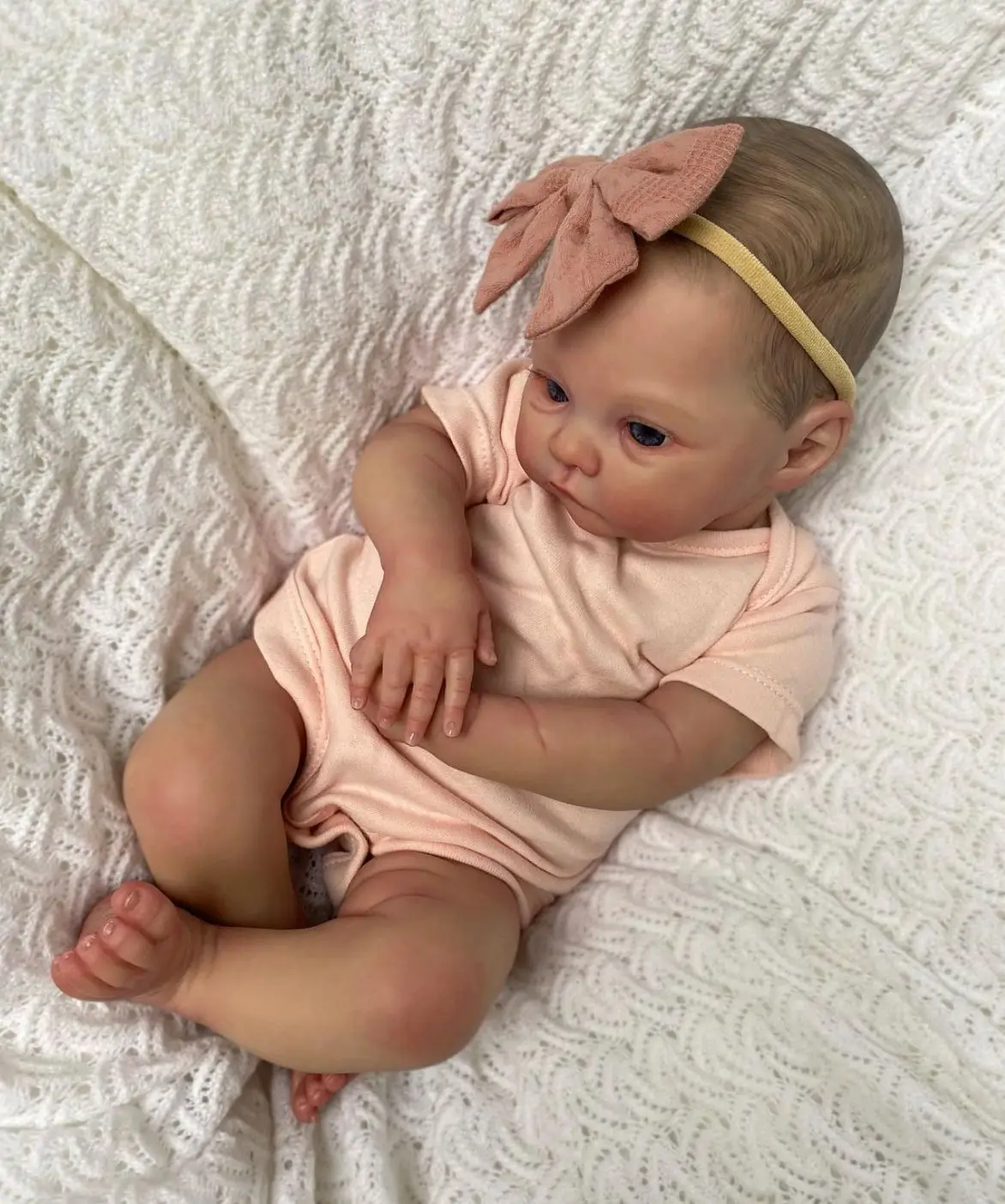 Reborn doll 45cm silicone body can take a bath 3D color skin with soft veins