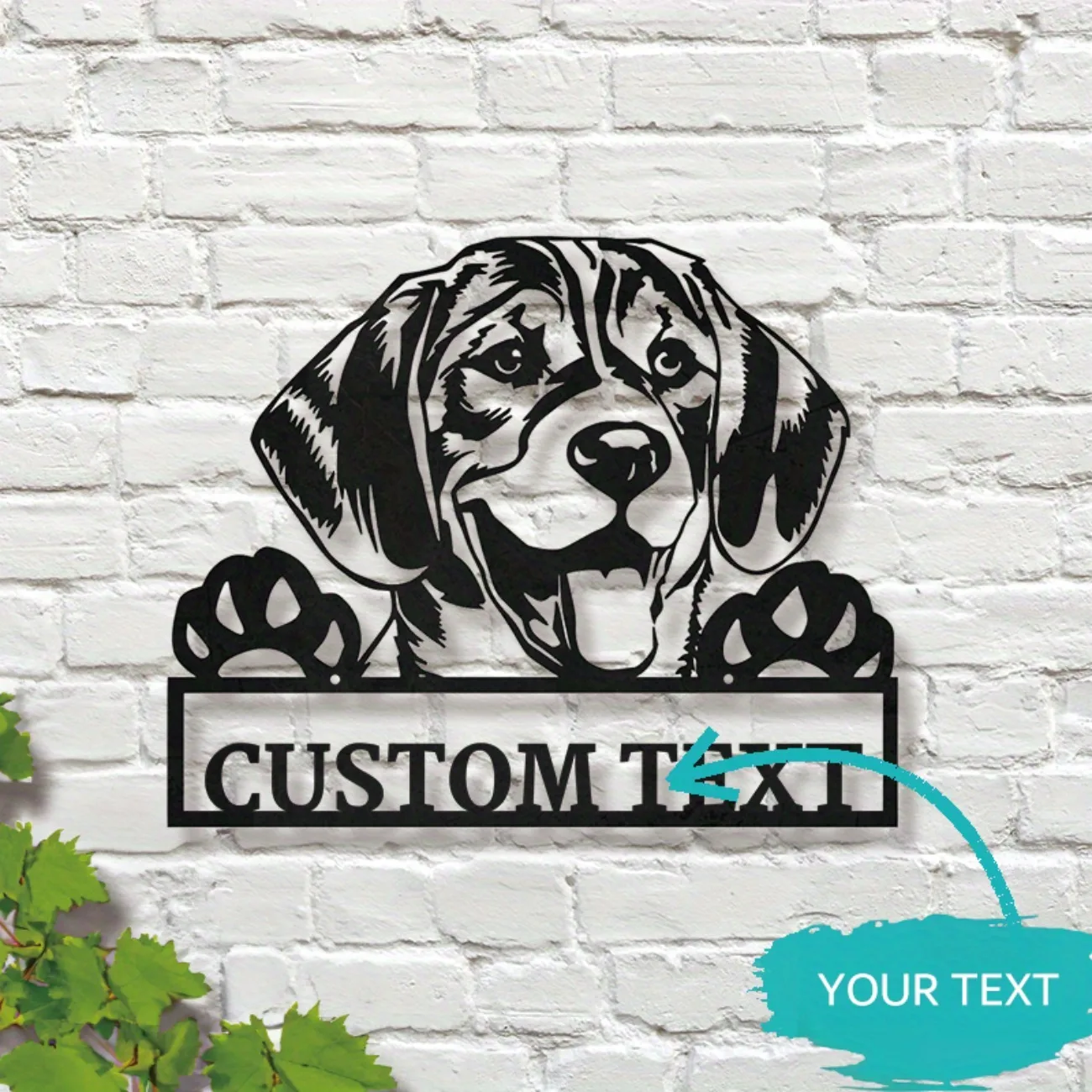 Benutzerdefiniertes Beagle-Hund-Metallschild – personalisierter Text, klassischer Wandbehang, vielseitige Metallkunst für Zuhause, Geschenk für bestimmte Hundeliebhaber.